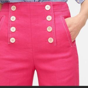 JCrew Pink Peyton Sailor Pant In Stretch Linen - New